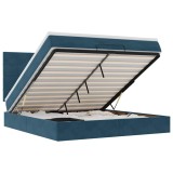 Cumpara ieftin Cadru pat otoman cu saltele Albastru inchis 160x200cm catifea