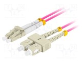 Patch cord fibră optică LANBERG OM4 LC/UPC - SC/UPC 2m violet LSZH