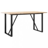 Cumpara ieftin Masa bucatarie, cadru O, 160x80x75,5 cm lemn masiv pin si Otel