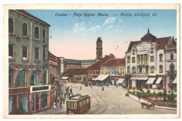 SV * ORADEA * Bihor * PIATA REGINA MARIA * 1927 * tramvai * animata