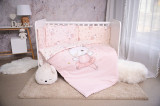 Set lenjerie pat, 60 x 120 cm, Smile Bumbac Ranforce, Lorelli, Pink Ballerina Bear