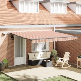 vidaXL Marchiza manuală retractabilă cu LED, dungi multicolore 400x300 cm