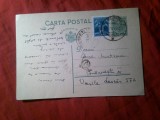 Carte Postala circulata 1936 Sibiu Bucuresti , Goarna mare 24 Timbru fix Carol II 3 lei , Timbru Aviatiei