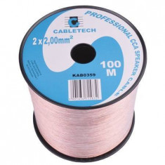Cablu difuzor CCA 2x2.00mm transparent 1m la rola Cabletech KAB0359