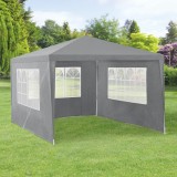 Pavilion gradina AAGP-9602 gri inchis 400 x 300 x 255 cm [casa.pro] HausGarden Leisure