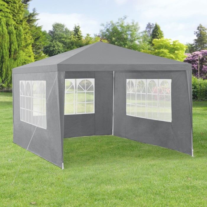 Pavilion gradina AAGP-9602 gri inchis 400 x 300 x 255 cm [casa.pro] HausGarden Leisure