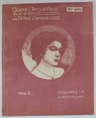 QUAND L &#039;MOUR MEURT , VALSE BOSTON , paroles de GEORGES MILLAND , musique de OCTAVE CREMIEUX , INTERBELICA , PARTITURA