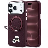 Husa MagSafe pentru Apple iPhone 18 Pro Max / 17 Pro Max, Karl Lagerfeld, Ring Stand 360 Karl &amp; Choupette Pin, Visinie