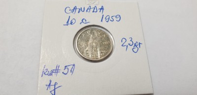 moneda canada 10c 1959 ag foto