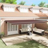 vidaXL Copertină retractabilă automat cu LED-uri, maro, 600x300 cm 3310224
