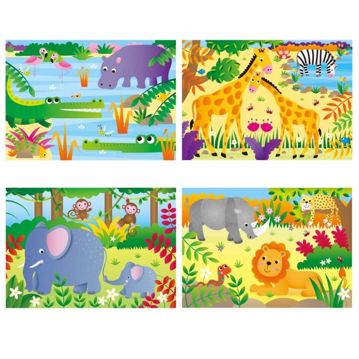 Set 4 puzzle-uri Jungla - 24 piese