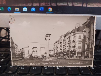 Timișoara, Bulevardul Regele Ferdinand I, c. 1935, Postăvăria Adam, mașini, 205 foto