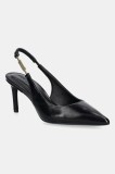 BOSS stilettos de piele Gracey culoarea negru, 50548596