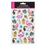 Set Autocolante Decorative, 24 Bucăți, Flamingo și Tucan, Multicolor, Oem