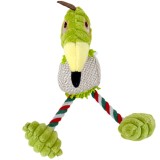 Jucarie distractiva si interactiva Pufo pentru catei in forma de papagal, 25 cm- rezistenta si colorata, verde