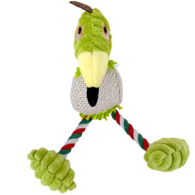 Jucarie distractiva si interactiva Pufo pentru catei in forma de papagal, 25 cm- rezistenta si colorata, verde foto