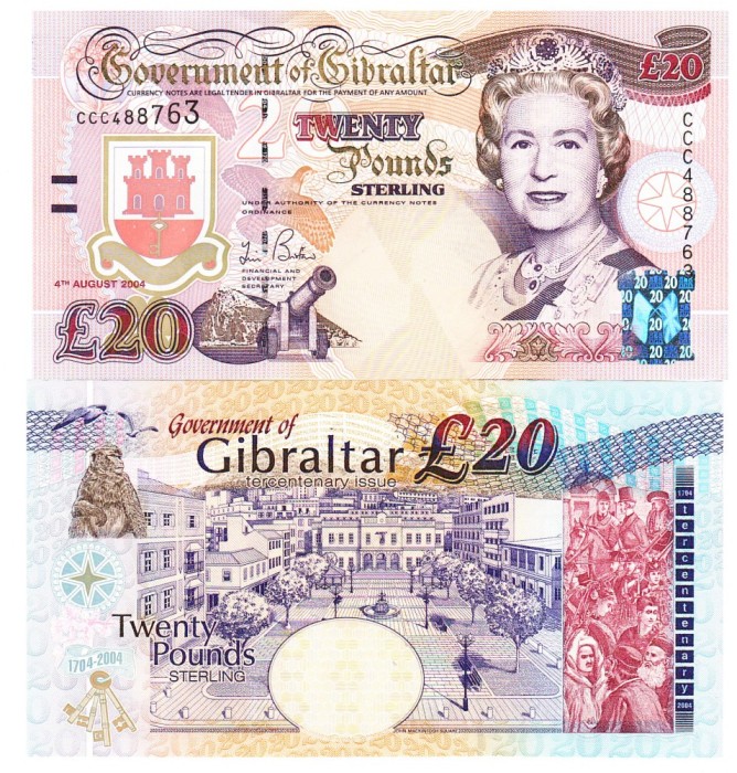 Gibraltar 20 Pounds 2004 P-31 UNC