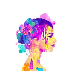 Sticker decorativ, Woman, Mov, 84 cm, 8490ST foto