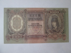 Rara! Ungaria 1000 Pengo/Penghei 1943 UNC foto