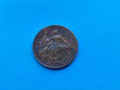 5 Centimes 1917 Franta-starea care se vede foto