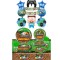 Set 81 piese vesela petrecere Minecraft pentru 10 copii, decorarea completa a mesei + baloane, Multicolor