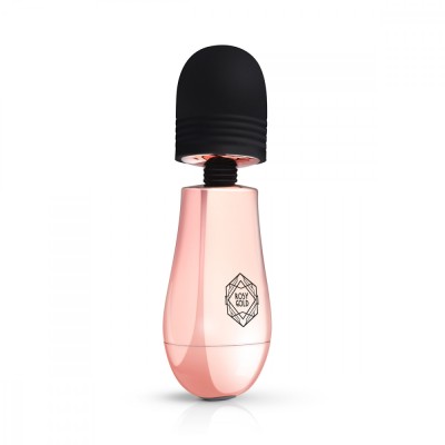 Mini Vibrator Masaj Rosy Gold, 10 Moduri Vibratii, USB, 12.5 cm foto