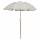 vidaXL Umbrelă de soare cu st&acirc;lp din oțel, nisipiu, 180 cm