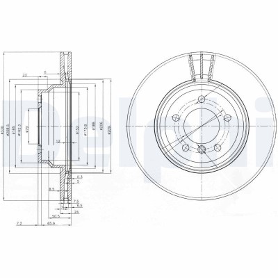 DELPHI BG3959 Disc frana foto