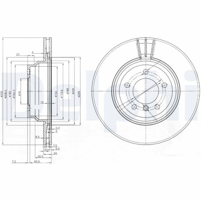 DELPHI BG3959 Disc frana