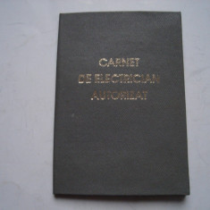 Carnet de electrician autorizat, necompletat