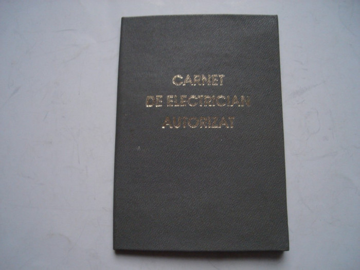 Carnet de electrician autorizat, necompletat