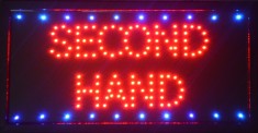 Reclama LED - SECOND HAND - de interior, 48 x 25cm foto