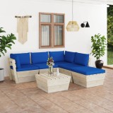 vidaXL Set mobilier grădină din paleți cu perne, 6 piese, lemn molid 3063562