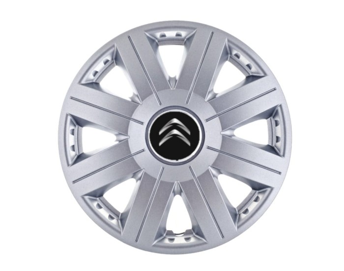 Set 4 capace roti Cosmos cromat R16 pentru gama auto Citroen