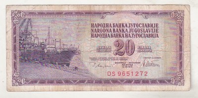 bnk bn Iugoslavia 20 dinari 1978 circulata foto