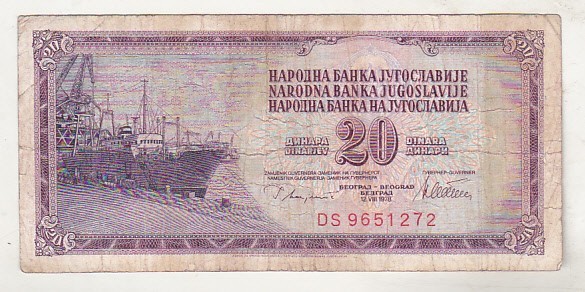 bnk bn Iugoslavia 20 dinari 1978 circulata