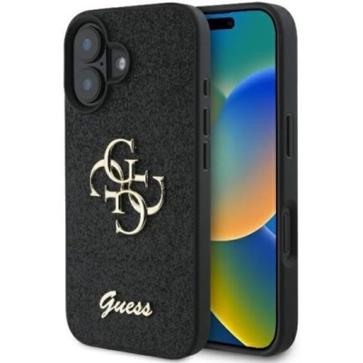 Husa pentru iPhone 16 - Guess Glitter Fixed Big 4G (GUHCP16SHG4SGK) - Black foto