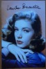 Autograf pe fotografie al actritei americane Lauren Bacall, casatorita cu Humphrey Bogart