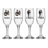 Set pahare Sampanie din sticla, personalizate, Miri si Nasi, pentru nunta, model 1, Oem