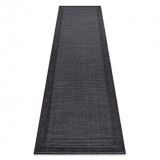Covor, traversa TIMO 5979 sisal exterior cadru negru, 70x300 cm