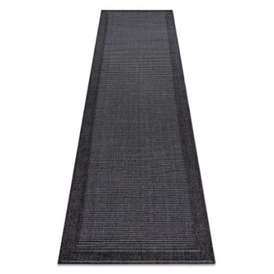 Covor, traversa TIMO 5979 sisal exterior cadru negru, 80x200 cm foto