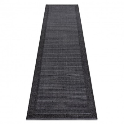 Covor, traversa TIMO 5979 sisal exterior cadru negru, 70x250 cm foto