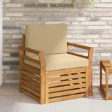 vidaXL Canapea de exterior Lemn de acacia solid și poliester natural 3436358