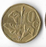 Moneda 10 cents 1990 - Africa de Sud, Cupru-Nichel