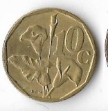 Moneda Africa de Sud 10 Cents 1990 - Numismatica