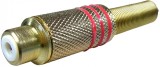 Conector RCA mama, rosu, metalic - 122252