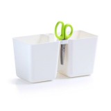 Cumpara ieftin Ghiveci Dublu Alb Prosperplast Twins Cube 2.5L, 24.4cm, Decorativ, Ghiveci Flori, Ierburi, Interior/Exterior