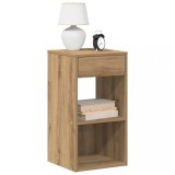 Cumpara ieftin Noptiere cu sertar 2 buc Stejar artizanal 35x34x66,5 cm
