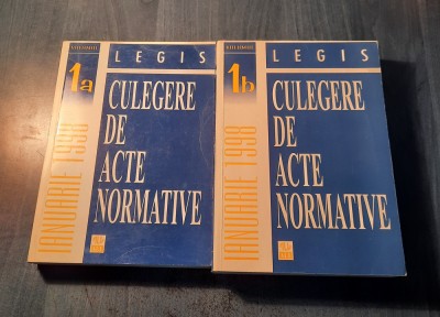 Culegere de acte normative volumul 1 A si 1 B ianuarie 1998 Dan Lupascu foto