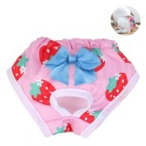 Chiloti Roz cu Model Capsuni de Protectie pentru Caini